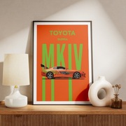 Toyota Supra plakat, obraz samochodowy, hot wheels