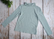 116 H&M Miętowy golfik w białe kropeczki i srebrne serduszka