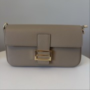 Włoska torebka skórzana ROMA | Skóra Naturalna | Black / Taupe / Bordo