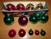 Bombki choinkowe Prl, szklane bombki prl, stare bombki 13 sztuk