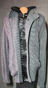 Sweter męski rozpinany , szary - XL