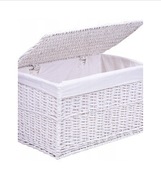 KUFER WIKLINOWY KOSZ NA PRANIE BIELIZNĘ ZABAWKI BIAŁY POJEMNIK DUŻY 160L