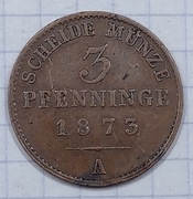 #2384 Niemcy Prusy 3 fenigi 1873 A