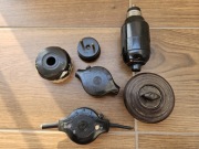 EBONITOWE WŁĄCZNIKI, WTYCZKA I BEZPIECZNIK AUTOMATYCZNY Z OKRESU PRL.