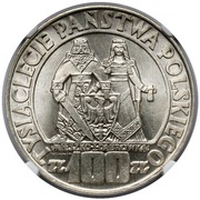 Polska, PRL, 100 złotych 1966, Mieszko i Dąbrówka, NGC MS65, PIĘKNA