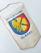 Proporczyk Wodzisław Śląski Herb Polska Flaga Orzeł bez korony