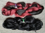 Włosy syntetyczne, doczepy dwa komplety