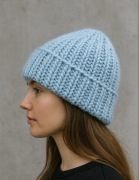 Czapka wełniana na drutach handmade chunky