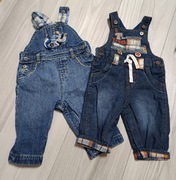 #6 - zestaw 2x ogrodniczki dla chłopca rozmiar 0-3 m, 62 Next Baby i M&Co