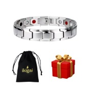 BRASNOLETA DLA MĘŻCZYZNY ZDROWOTNA MAGNETYCZNA SREBRNA NA PREZENT