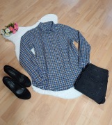 Niebieska koszula damska rozmiar L w kratkę na długi rękawek