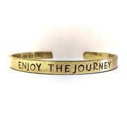 Mosiężna złota Bransoletka z napisem Przesłaniem ENJOY THE JOURNEY