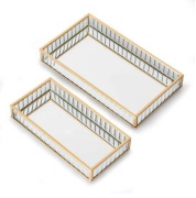 Lustrzane tacki glamour 2 sztuki