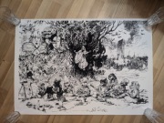 Imponujący sitodruk Szninkiel - Rosiński podpis, limit. i nr.,# Thorgal