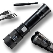 Mocna Lekka Poręczna Latarka Taktyczna Akumulatorowa Na Prezent USB-C