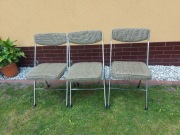 krzesła składane chromowane lata 70 vintage