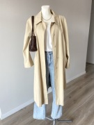 Beżowy trencz długi jasny L na XL wiosenny