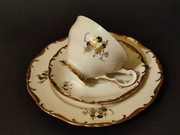 Filiżanka z talerzykiem złote Dzwonki Art Deco Karlskrona