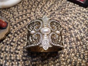 Bransoletka mosiężna zdobiona