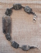 Bransoletka męska, agat, jaspis