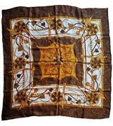 Chusta szal jedwab jedwabna handmade italy silk vintage retro duża 
