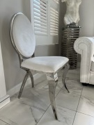 2 krzesła glamour – welur + chrom, stan idealny