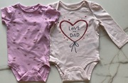 Baby Gap body 2 szt. 12- 18m, ok. 80 cm kr. i dł. rękaw - SUPER!