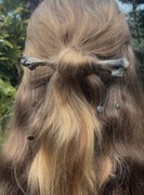 Ozdoba na włosy kość z labradorytami | ręcznie robione chabryistokrotki