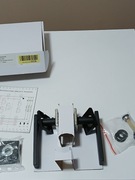 Elegancka klamka czarna z pokrętłem do zamku WC