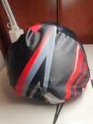 Czarny Pokrowiec na kask narciarski Uniwersalny XL lycra rozciągliwy red