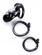 Stalowy Czarny Pas Cnoty Chastity Cage 3 Oringi