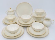 FÜRSTENBERG FÜRSTIN / KSIEZNA SERWIS DO HERBATY ECRU ZLOTO 6 OSOB 