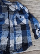 koszula flanelowa kratka krata niebieska granat