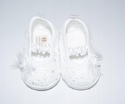 Buciki do chrztu 9/10 cm białe 