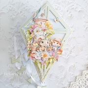 Kartka, ręcznie robiona, urodziny, Roczek, dziecko