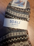 Ciepłe grube zimowe skarpetki alpaka termo 3pak r.20-25