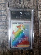 Karta Pokemon Cynthia's Ambition Pi grading 9 Rainbow angielska EN full art