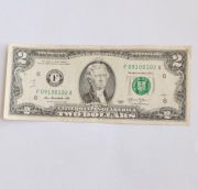 2 dolary USA, seria 2003r, st.bardzo dobry nr F 09100102 A