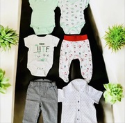 Zestaw ubranek bawełnianych na niemowlaka 3-6 miesięcy rozmiar 68