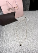 Naszyjnik (kolia) W.KRUK z pozłacanego srebra z czarną cyrkonią i diamentem