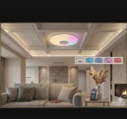 Lampa sufitowa z pilotem i z głośnikiem zmieniająca kolory