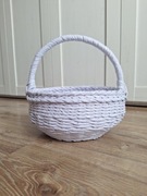 Koszyczek z wikliny, Biały koszyk na święconkę, koszyk, Wielkanoc