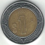 Meksyk 1 peso 2007 21 mm nr 5