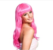 Damska Peruka długa różowa lata 20 Halloween Karnawał 