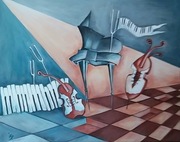 DIANA ART obraz olejny - MUZYCZNY SEN
