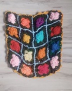 Ręcznie robiona szydełkowa poszewka na poduszkę PRL