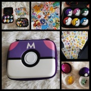 Etui, 6 pokeball, 6 figurek, tatuaze, naklejki
