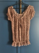 LETNIA PRZEWIEWNA BLUZKA W KWIATY ROZMIAR S M