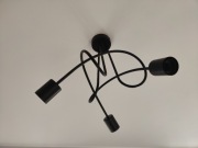 Lampa sufit EDISON 3x E27 czarna