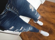 Nowe jeansy Controversy rozm. 34/36 XS/S dziury wysoki stan guziki